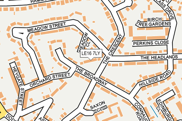 LE16 7LY map - OS OpenMap – Local (Ordnance Survey)