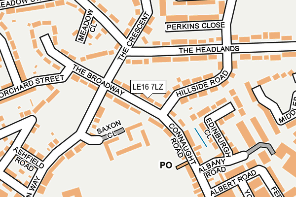 LE16 7LZ map - OS OpenMap – Local (Ordnance Survey)