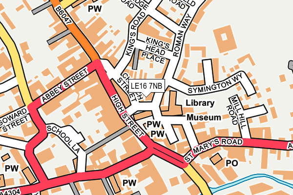 LE16 7NB map - OS OpenMap – Local (Ordnance Survey)