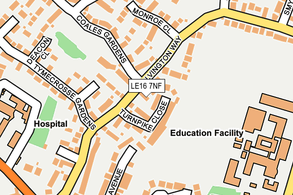 LE16 7NF map - OS OpenMap – Local (Ordnance Survey)