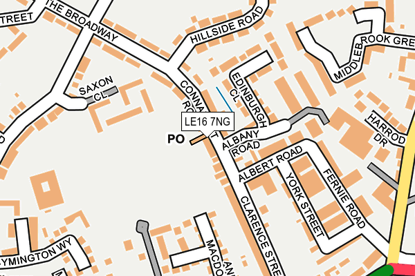 LE16 7NG map - OS OpenMap – Local (Ordnance Survey)