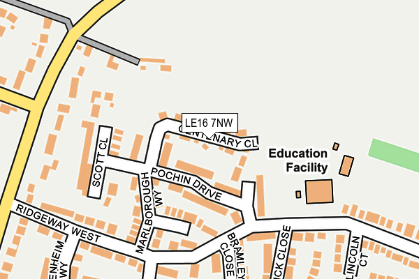 LE16 7NW map - OS OpenMap – Local (Ordnance Survey)