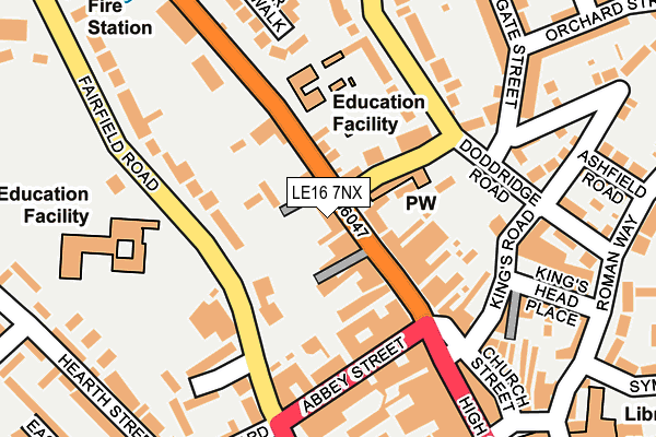 LE16 7NX map - OS OpenMap – Local (Ordnance Survey)