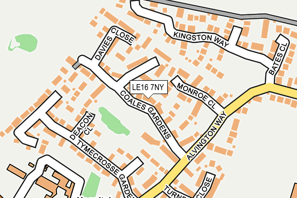 LE16 7NY map - OS OpenMap – Local (Ordnance Survey)