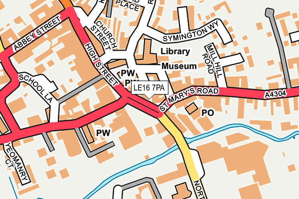 LE16 7PA map - OS OpenMap – Local (Ordnance Survey)