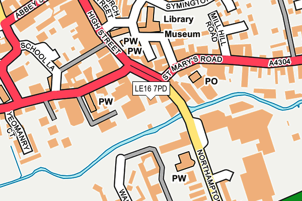 LE16 7PD map - OS OpenMap – Local (Ordnance Survey)