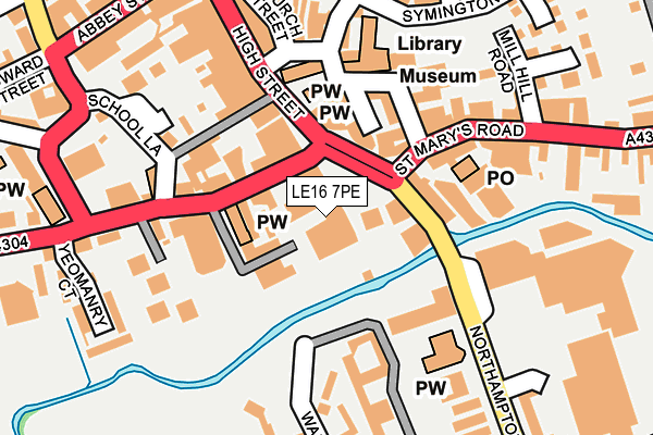 LE16 7PE map - OS OpenMap – Local (Ordnance Survey)