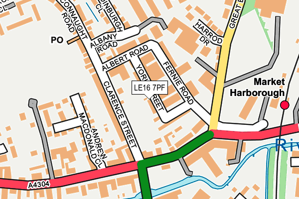 LE16 7PF map - OS OpenMap – Local (Ordnance Survey)