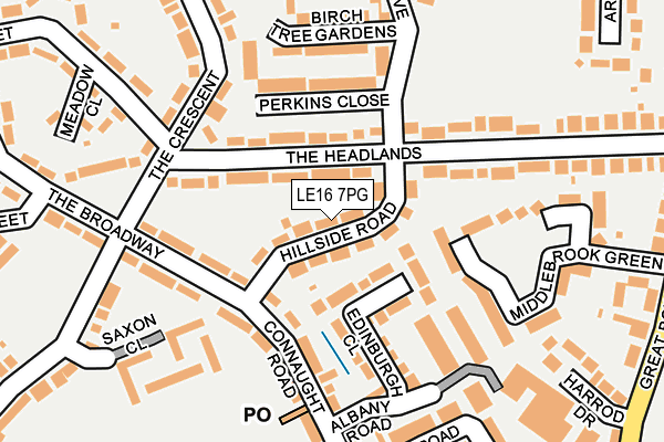 LE16 7PG map - OS OpenMap – Local (Ordnance Survey)