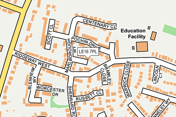 LE16 7PL map - OS OpenMap – Local (Ordnance Survey)