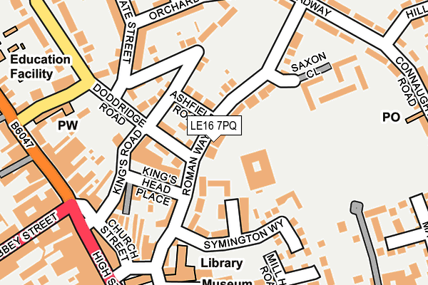 LE16 7PQ map - OS OpenMap – Local (Ordnance Survey)