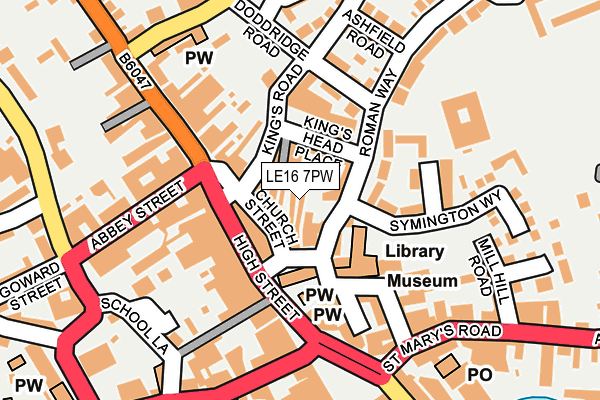 LE16 7PW map - OS OpenMap – Local (Ordnance Survey)