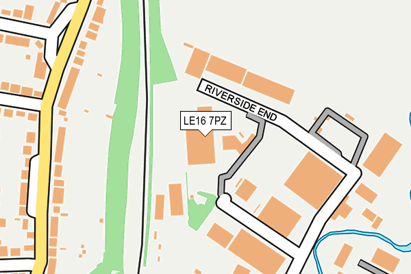 LE16 7PZ map - OS OpenMap – Local (Ordnance Survey)