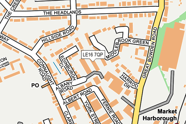 LE16 7QP map - OS OpenMap – Local (Ordnance Survey)