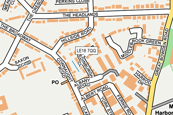 LE16 7QQ map - OS OpenMap – Local (Ordnance Survey)