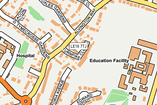 LE16 7TJ map - OS OpenMap – Local (Ordnance Survey)