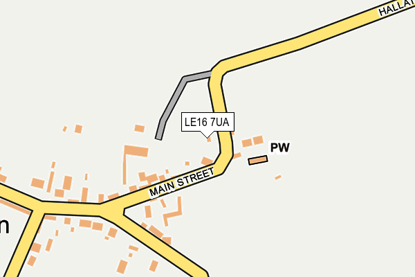 LE16 7UA map - OS OpenMap – Local (Ordnance Survey)