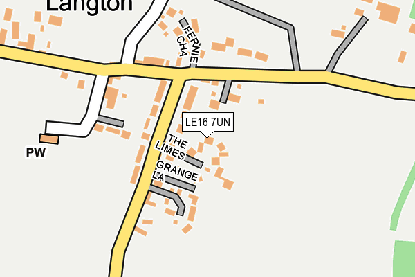 LE16 7UN map - OS OpenMap – Local (Ordnance Survey)