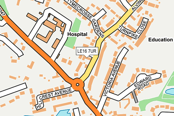 LE16 7UR map - OS OpenMap – Local (Ordnance Survey)