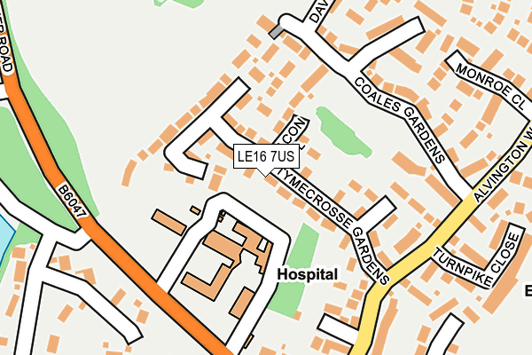 LE16 7US map - OS OpenMap – Local (Ordnance Survey)