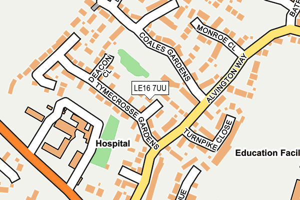 LE16 7UU map - OS OpenMap – Local (Ordnance Survey)