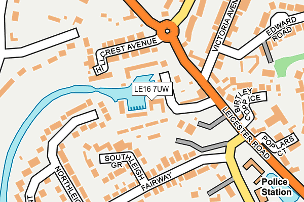 LE16 7UW map - OS OpenMap – Local (Ordnance Survey)