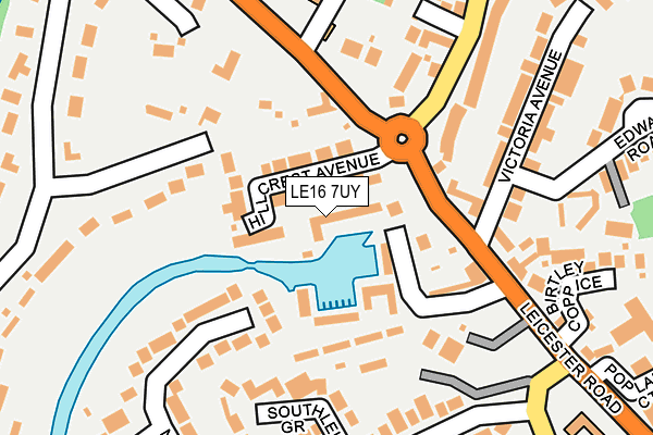 LE16 7UY map - OS OpenMap – Local (Ordnance Survey)