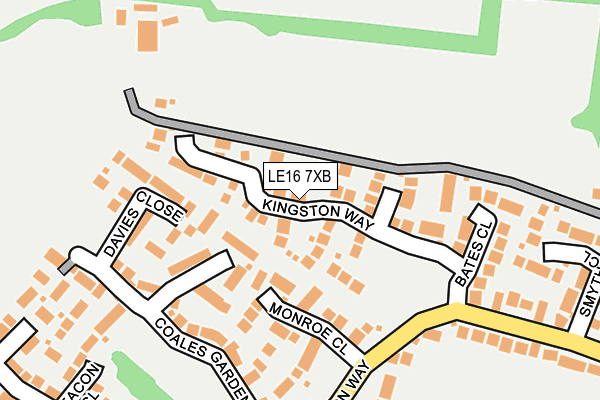 LE16 7XB map - OS OpenMap – Local (Ordnance Survey)