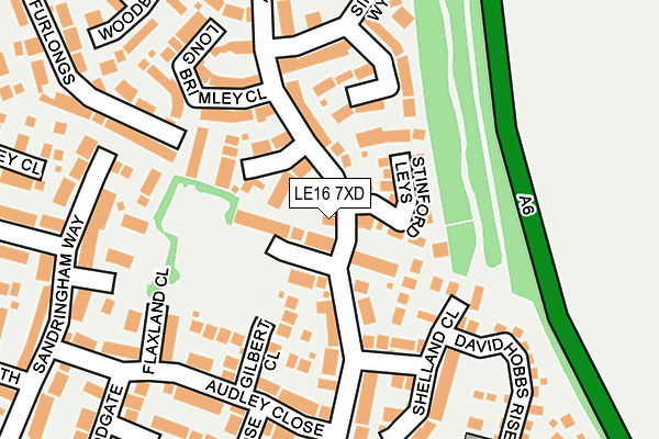 LE16 7XD map - OS OpenMap – Local (Ordnance Survey)