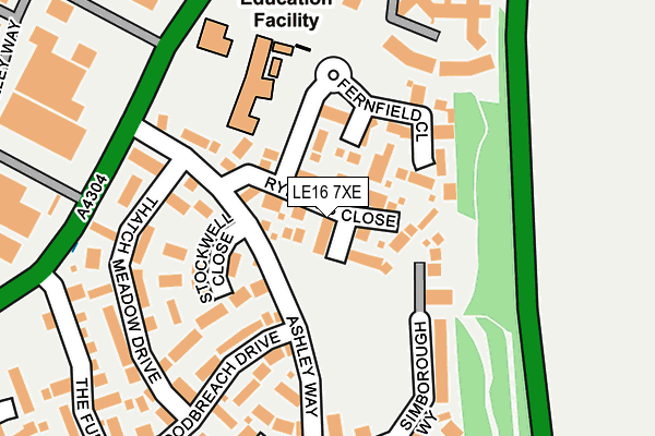 LE16 7XE map - OS OpenMap – Local (Ordnance Survey)