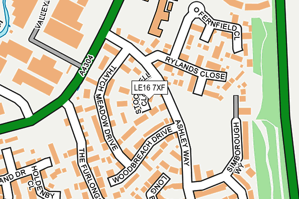 LE16 7XF map - OS OpenMap – Local (Ordnance Survey)