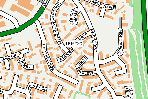 LE16 7XG map - OS OpenMap – Local (Ordnance Survey)