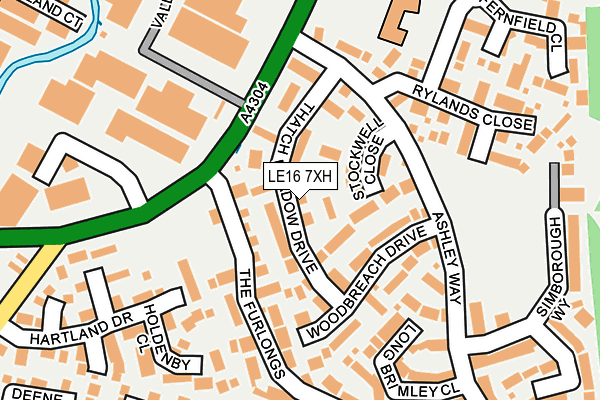 LE16 7XH map - OS OpenMap – Local (Ordnance Survey)