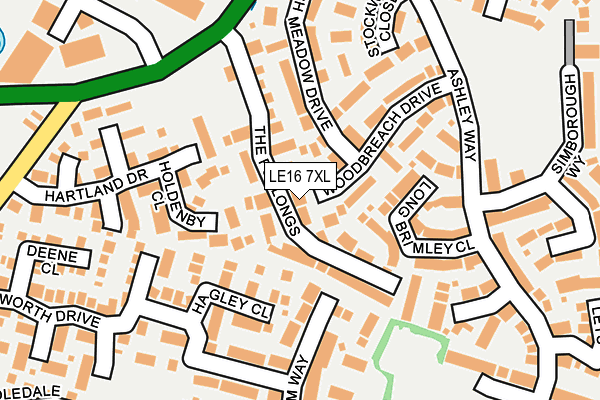 LE16 7XL map - OS OpenMap – Local (Ordnance Survey)