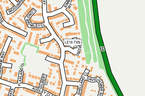 LE16 7XN map - OS OpenMap – Local (Ordnance Survey)