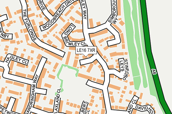 LE16 7XR map - OS OpenMap – Local (Ordnance Survey)