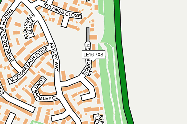LE16 7XS map - OS OpenMap – Local (Ordnance Survey)