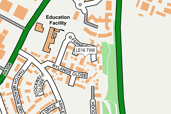 LE16 7XW map - OS OpenMap – Local (Ordnance Survey)
