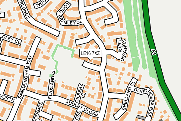 LE16 7XZ map - OS OpenMap – Local (Ordnance Survey)
