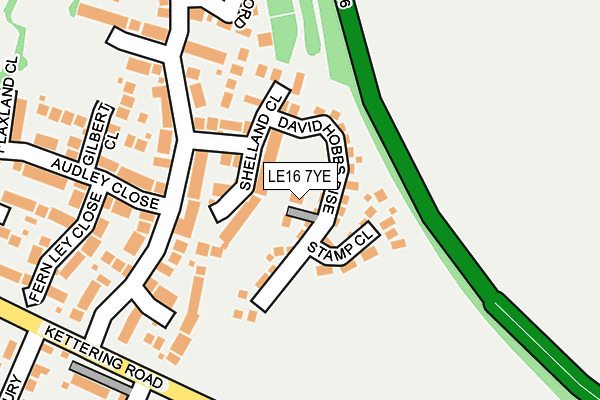 LE16 7YE map - OS OpenMap – Local (Ordnance Survey)