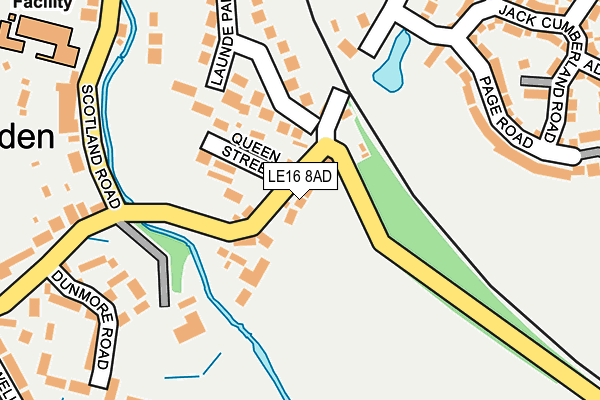 LE16 8AD map - OS OpenMap – Local (Ordnance Survey)