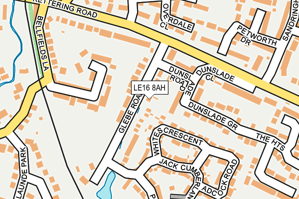 LE16 8AH map - OS OpenMap – Local (Ordnance Survey)