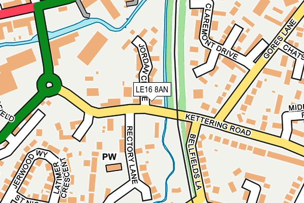 LE16 8AN map - OS OpenMap – Local (Ordnance Survey)