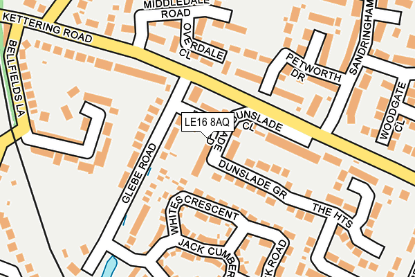 LE16 8AQ map - OS OpenMap – Local (Ordnance Survey)