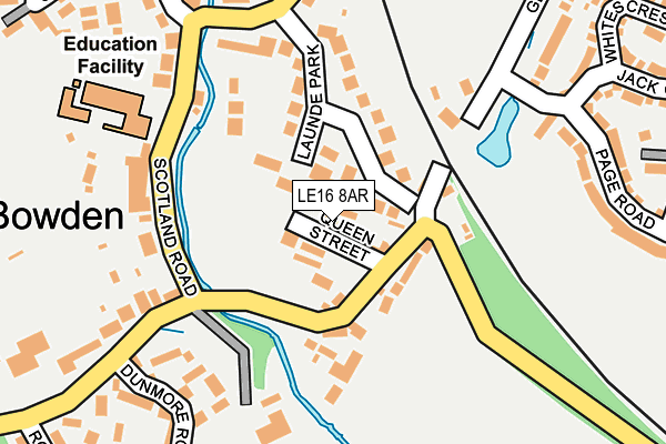 LE16 8AR map - OS OpenMap – Local (Ordnance Survey)