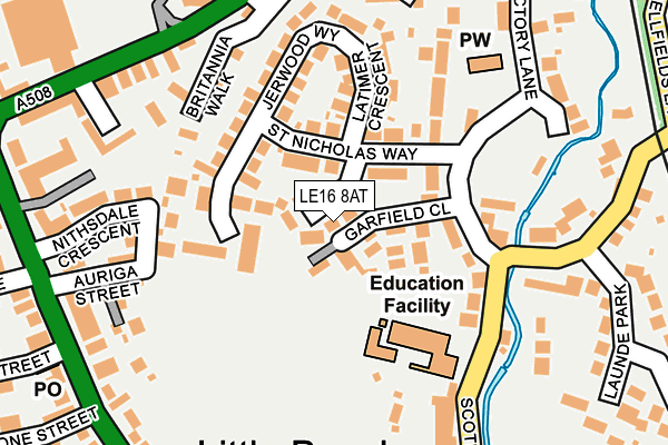 LE16 8AT map - OS OpenMap – Local (Ordnance Survey)