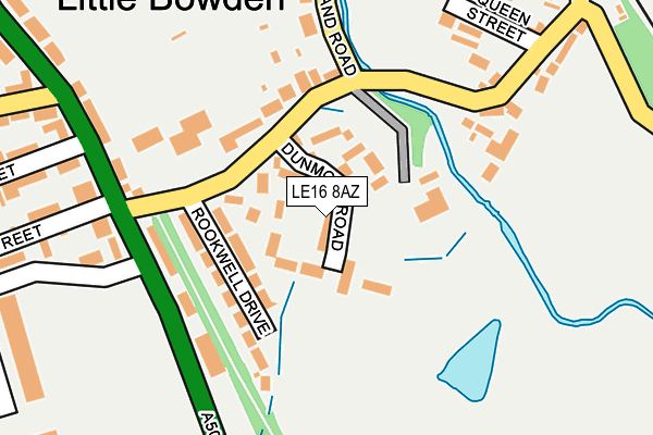 LE16 8AZ map - OS OpenMap – Local (Ordnance Survey)