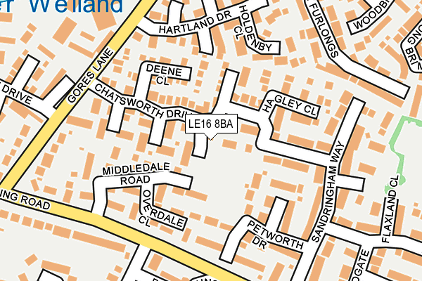 LE16 8BA map - OS OpenMap – Local (Ordnance Survey)