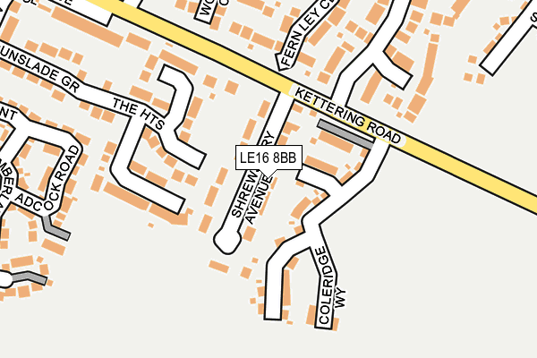 LE16 8BB map - OS OpenMap – Local (Ordnance Survey)