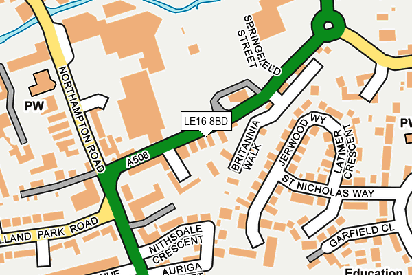 LE16 8BD map - OS OpenMap – Local (Ordnance Survey)